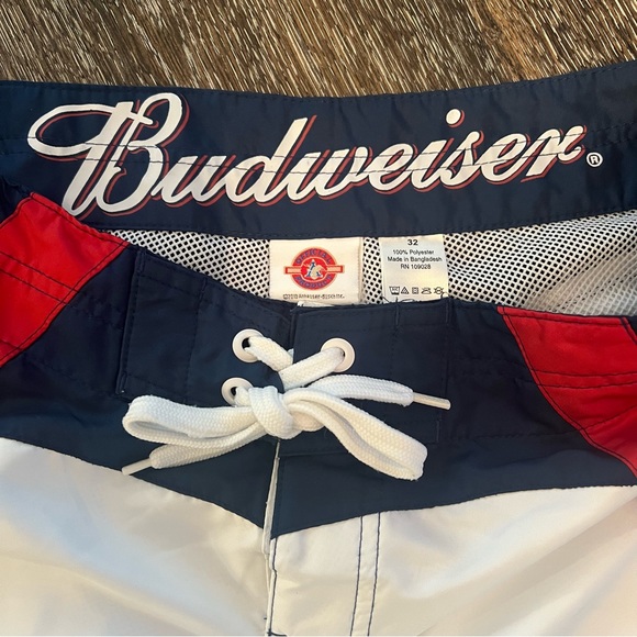 Budweiser King of Beers Swim Trunks Authentic Anheuser Busch Board Shorts Sz 32 - Picture 6 of 13